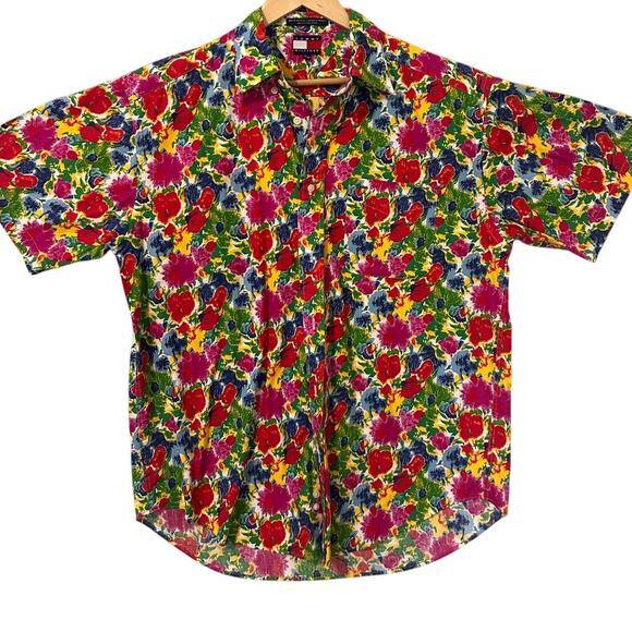 Tommy Hilfiger Other - Tommy Hilfiger Women’s Medium Floral Button Down Shirt Vibrant Watercolor Print